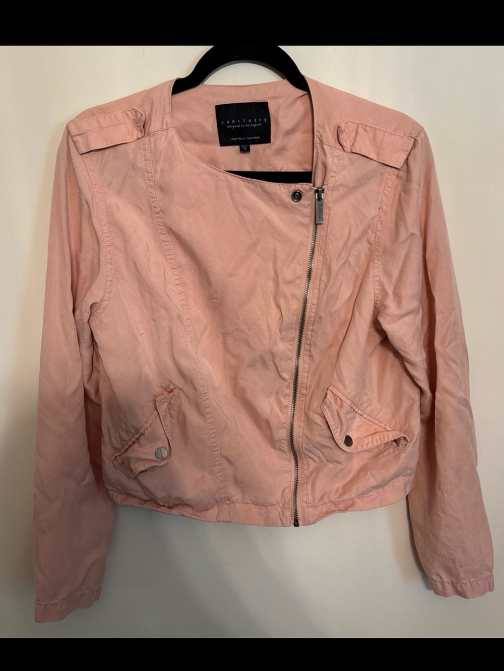 Sanctuary Blush Pink Utility Moto Jacket